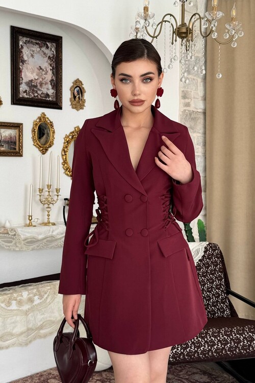 Celero Bağlamalı Ceket Elbise