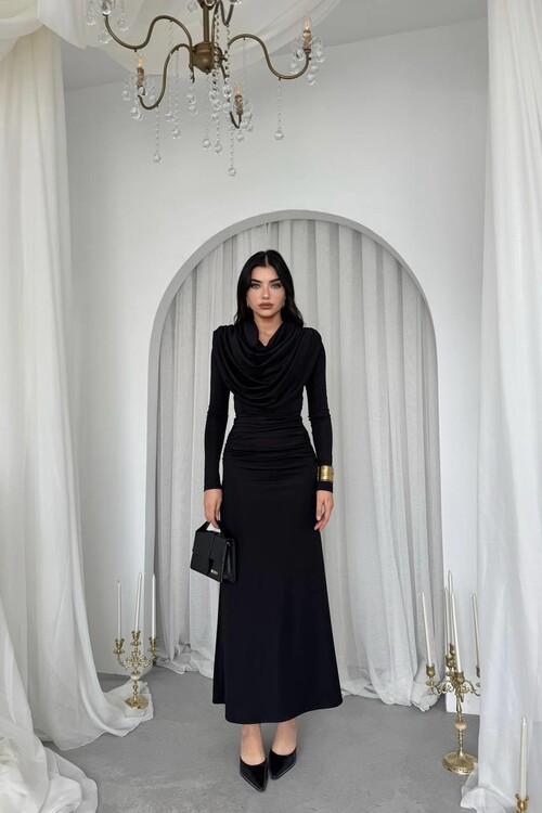 Crimson Drape Elbise