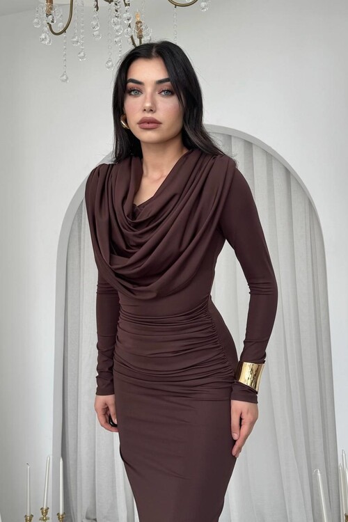 Crimson Drape Elbise