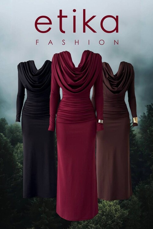 Crimson Drape Elbise