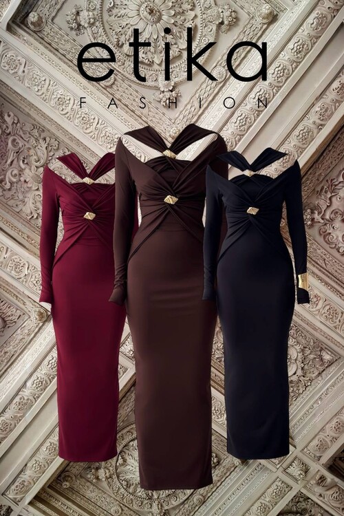 Dande Broş Detaylı Elbise