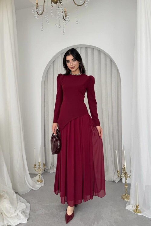 Elor Asimetrik Drapeli Elbise