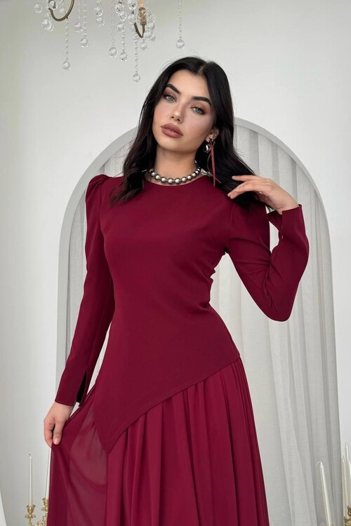 Elor Asimetrik Drapeli Elbise