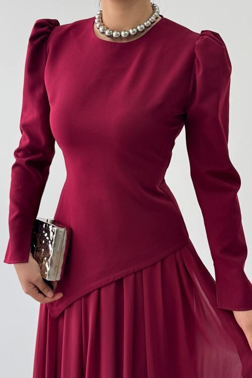 Elor Asimetrik Drapeli Elbise