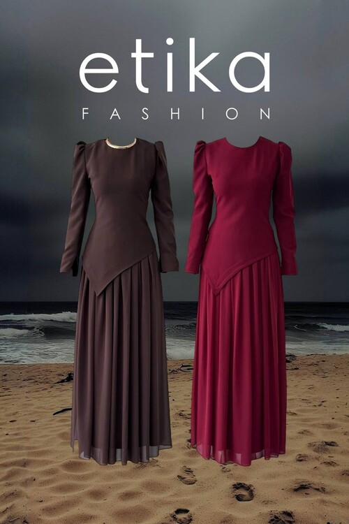 Elor Asimetrik Drapeli Elbise