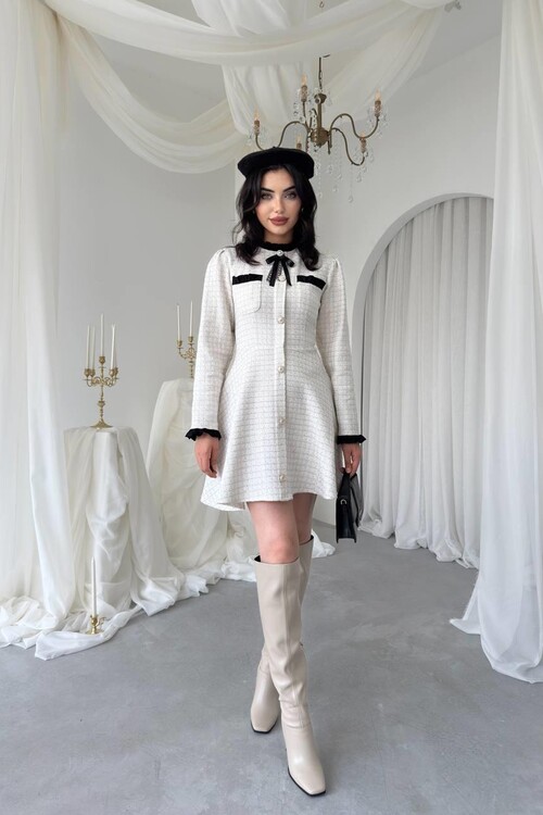 Ersax Broş Detaylı Elbise