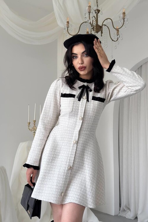 Ersax Broş Detaylı Elbise