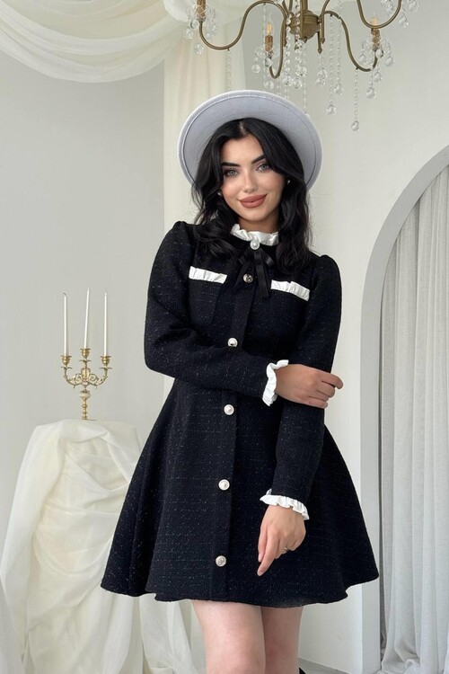 Ersax Broş Detaylı Elbise