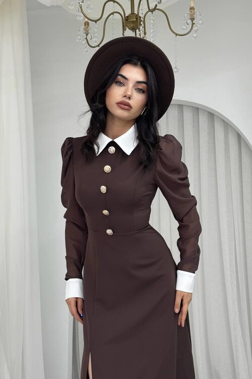 Evona Yırtmaç Detaylı Elbise