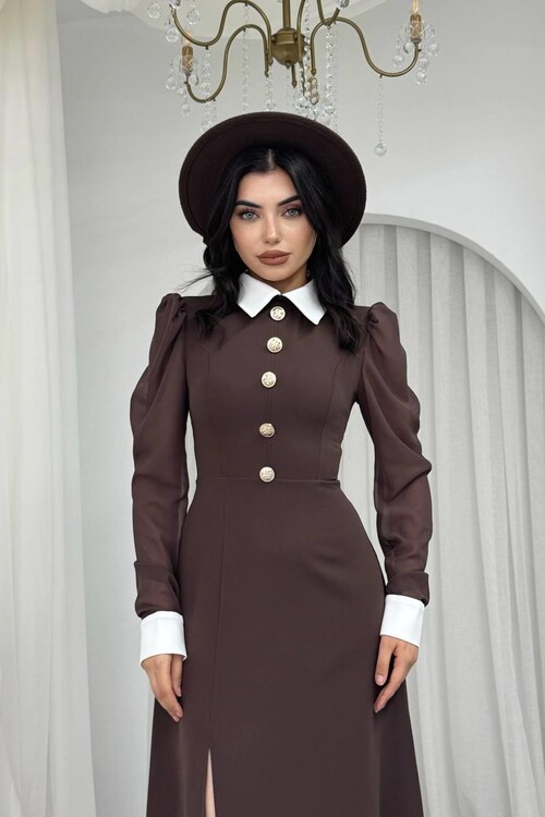 Evona Yırtmaç Detaylı Elbise