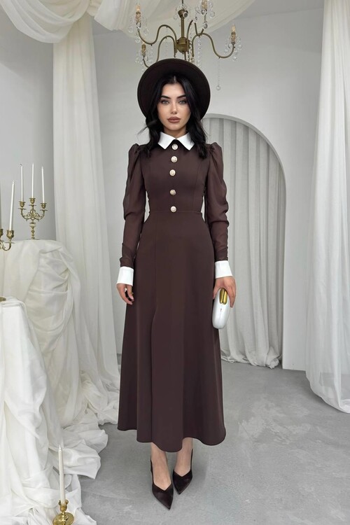 Evona Yırtmaç Detaylı Elbise