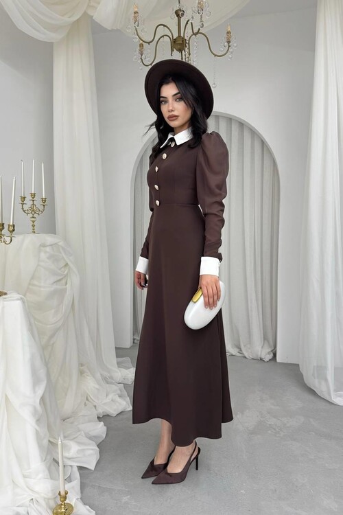 Evona Yırtmaç Detaylı Elbise