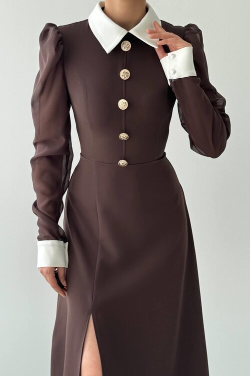 Evona Yırtmaç Detaylı Elbise