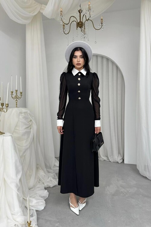 Evona Yırtmaç Detaylı Elbise