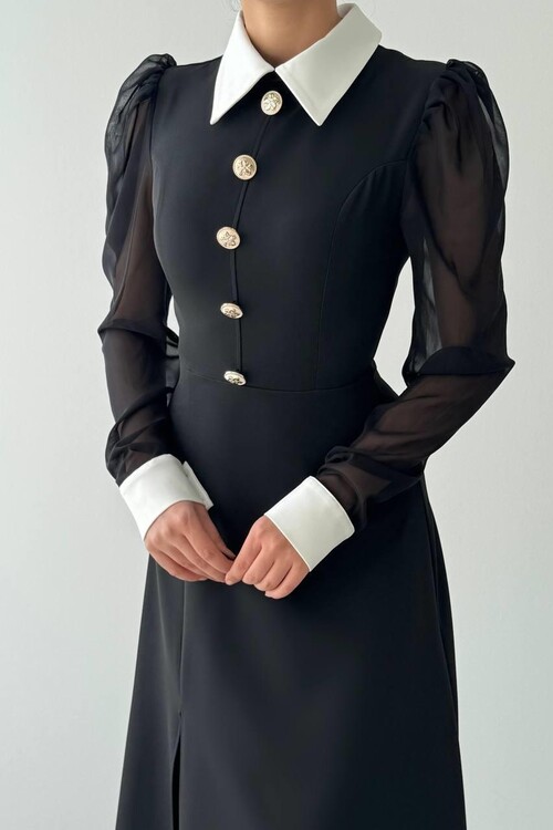 Evona Yırtmaç Detaylı Elbise