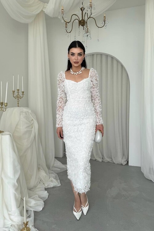 Folers Çiçek Desenli Elbise