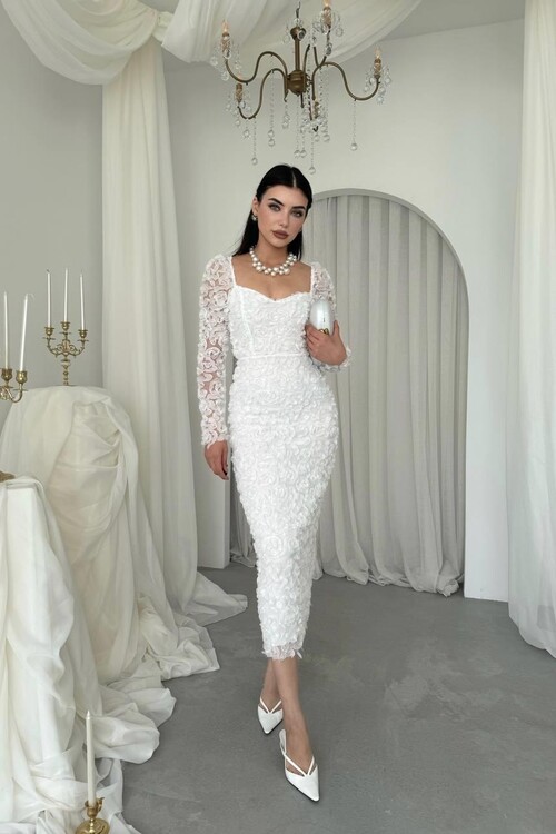 Folers Çiçek Desenli Elbise