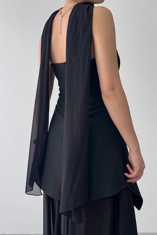 Hulos Şal Detaylı Elbise