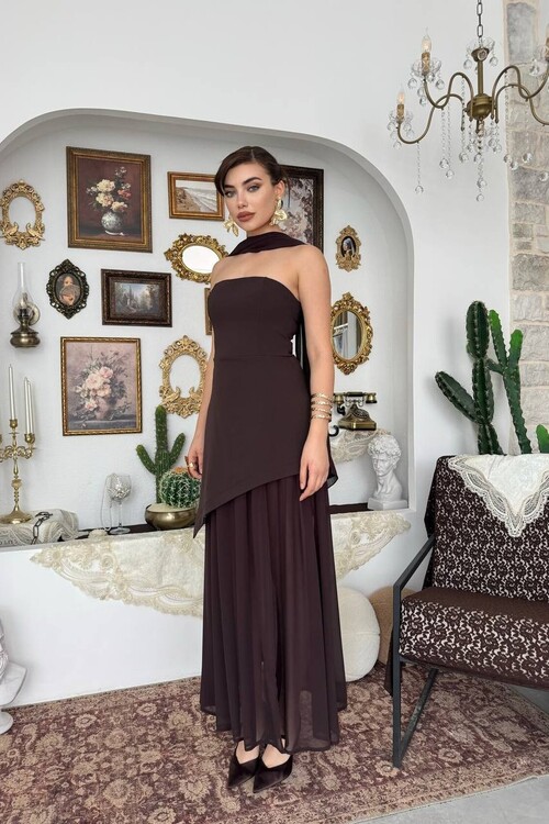 Hulos Şal Detaylı Elbise