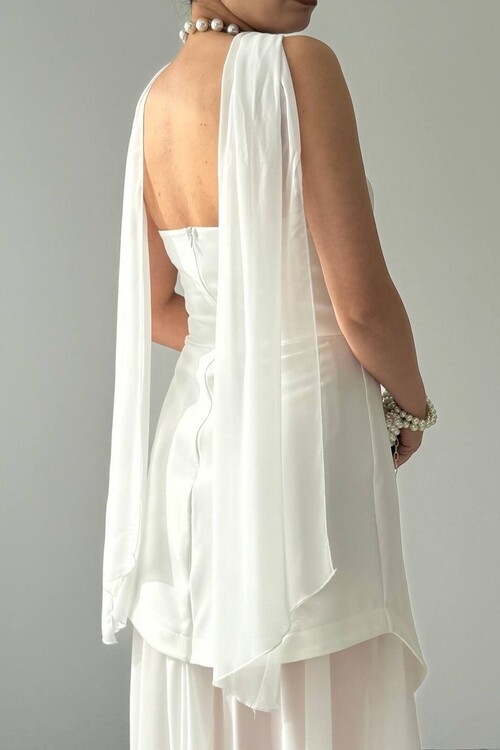 Hulos Dress with Shawl Detail