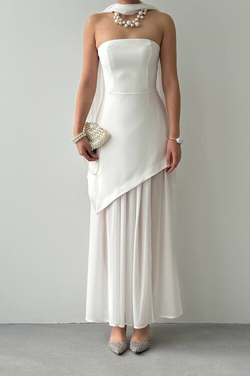 Hulos Dress with Shawl Detail