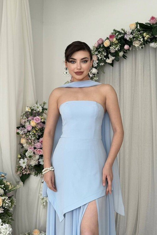 Hulos Dress with Shawl Detail