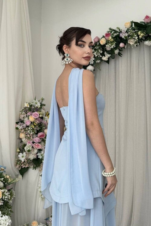 Hulos Dress with Shawl Detail