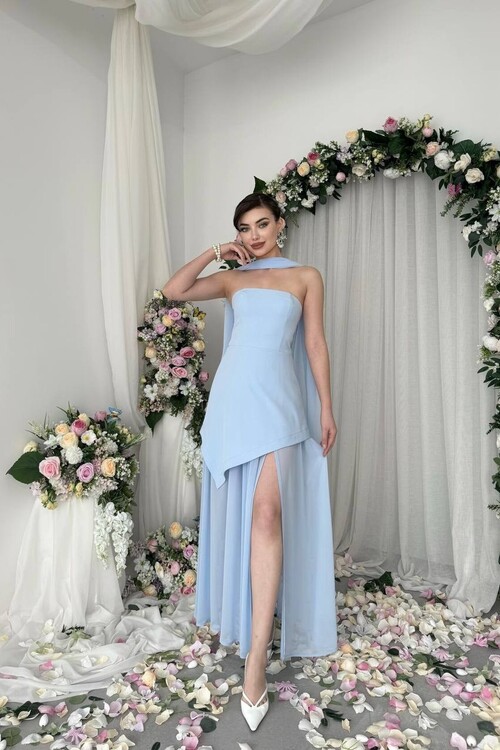 Hulos Dress with Shawl Detail