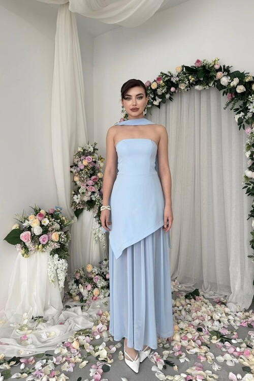 Hulos Dress with Shawl Detail