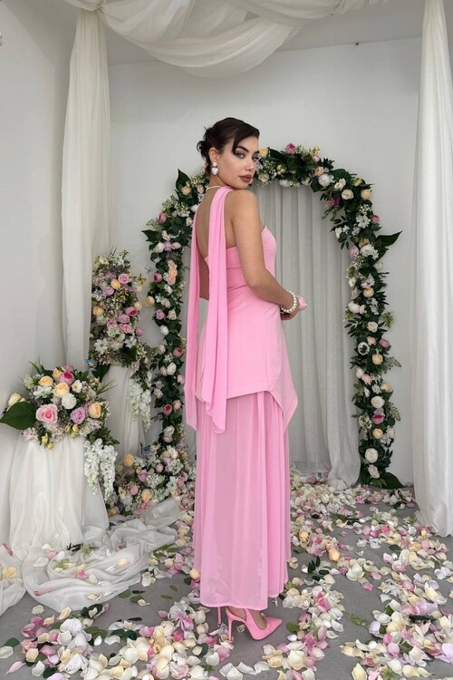 Hulos Dress with Shawl Detail