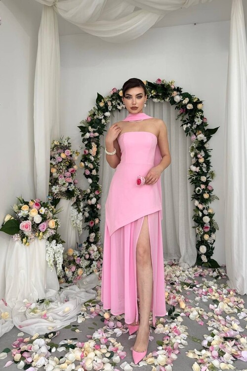 Hulos Dress with Shawl Detail