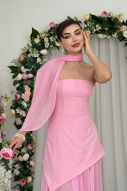 Hulos Dress with Shawl Detail