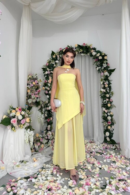 Hulos Şal Detaylı Elbise