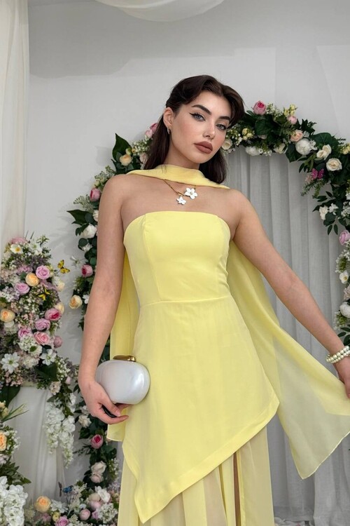 Hulos Şal Detaylı Elbise