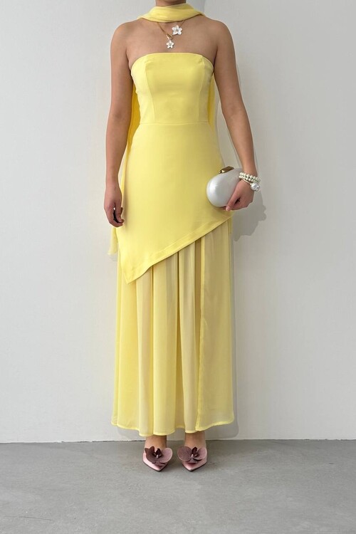 Hulos Şal Detaylı Elbise