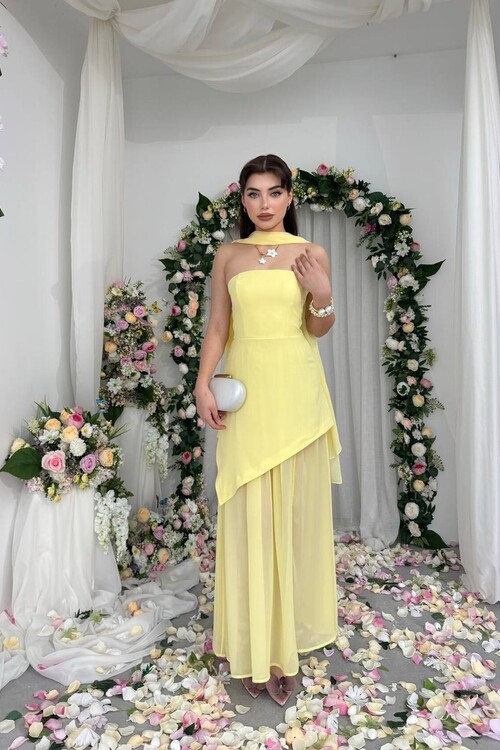 Hulos Şal Detaylı Elbise