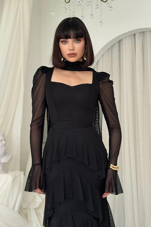 Juvy Şal Detaylı Elbise