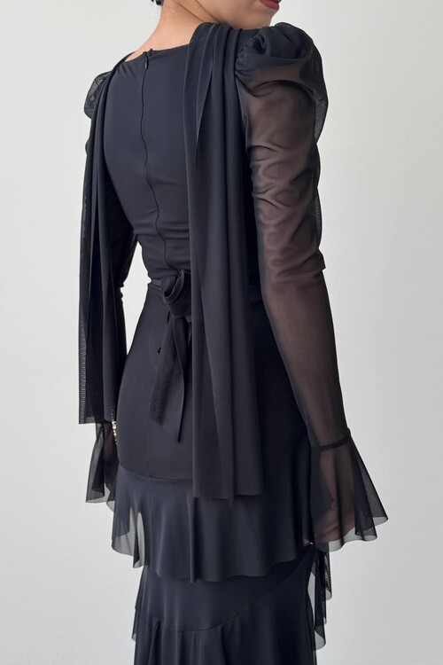 Juvy Şal Detaylı Elbise