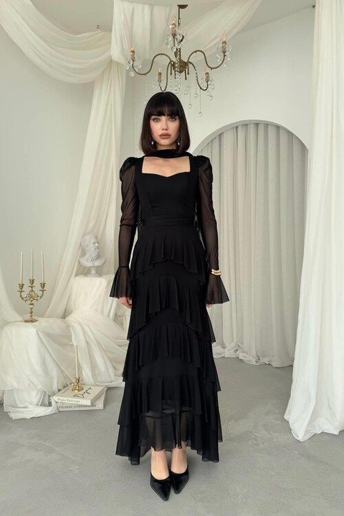 Juvy Şal Detaylı Elbise