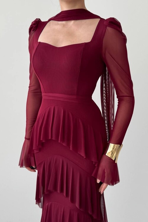 Juvy Şal Detaylı Elbise