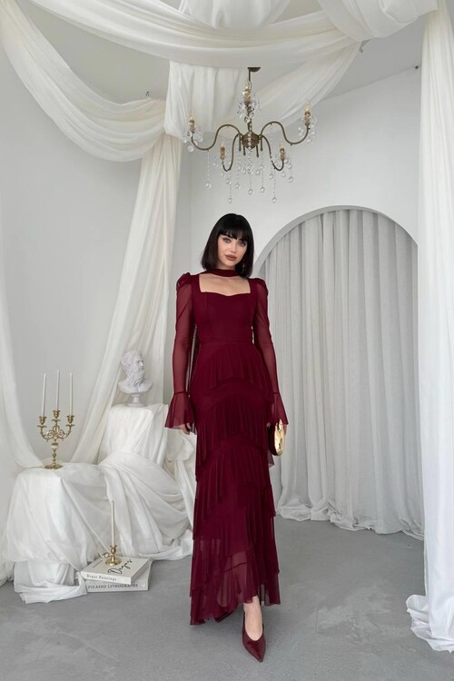 Juvy Şal Detaylı Elbise