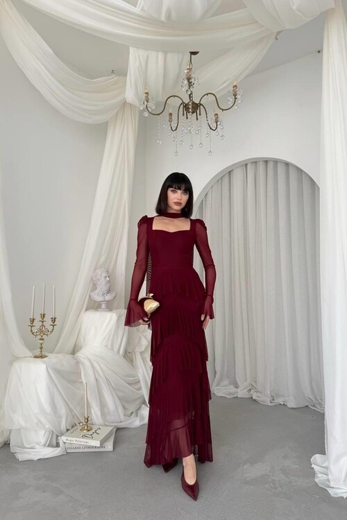 Juvy Şal Detaylı Elbise