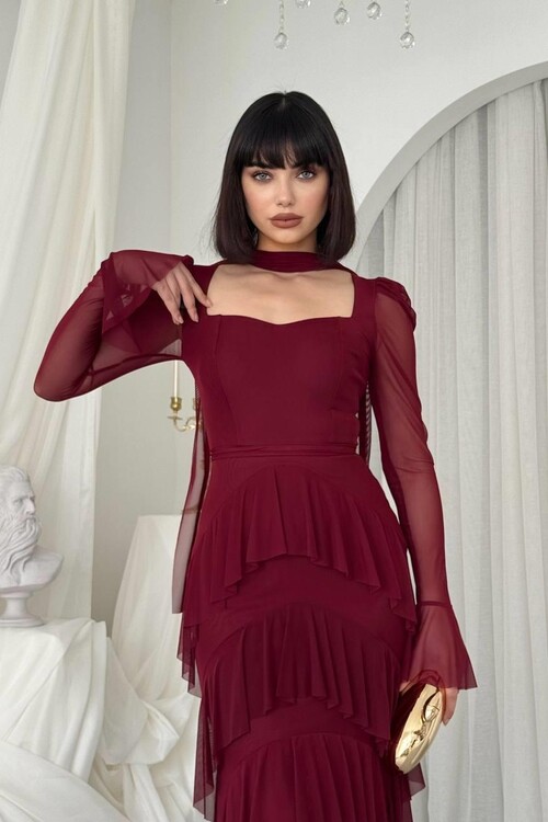 Juvy Şal Detaylı Elbise