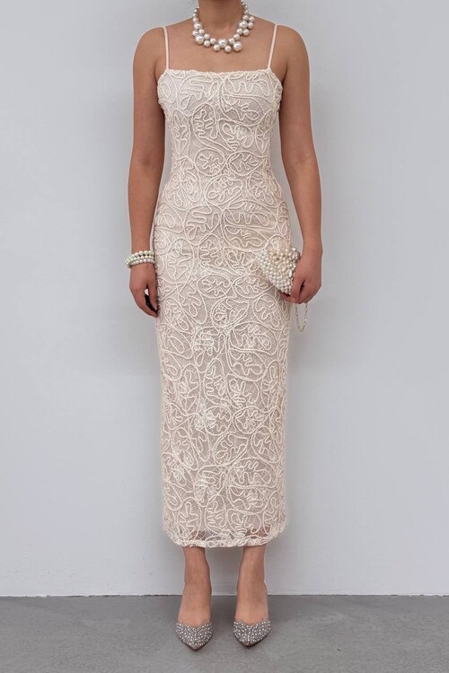 Lande İp Askılı Elbise