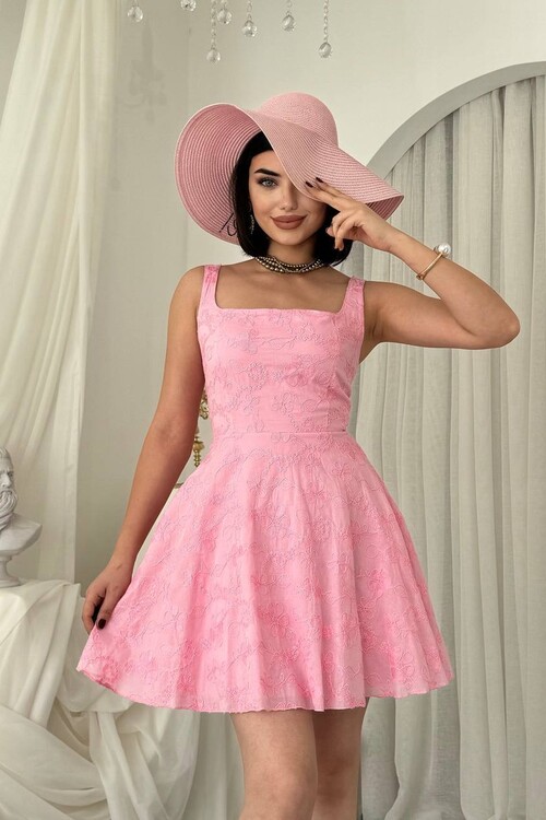 Lyro Çiçek Nakışlı Elbise