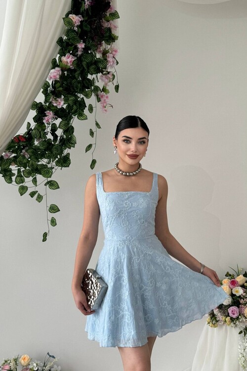 Lyro Çiçek Nakışlı Elbise