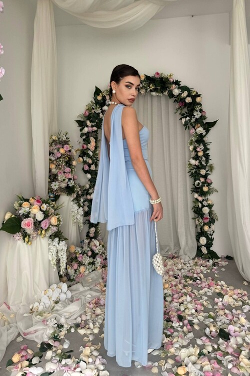 Manen Şal Detaylı Elbise