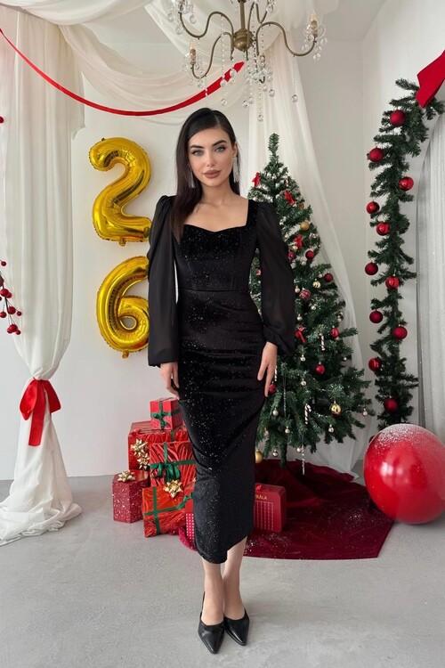 Meda Balon Kol Elbise