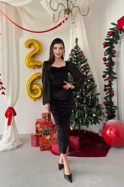 Meda Balon Kol Elbise