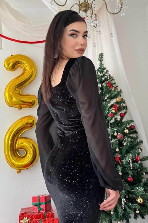 Meda Balon Kol Elbise